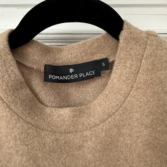 Pomander Place Tuckernuck Puff Pearl Sleeve Sweater Small Tan - Picture 2 of 6